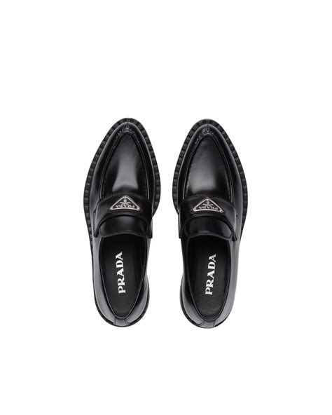 Black Chocolate Sharp brushed leather loafers 